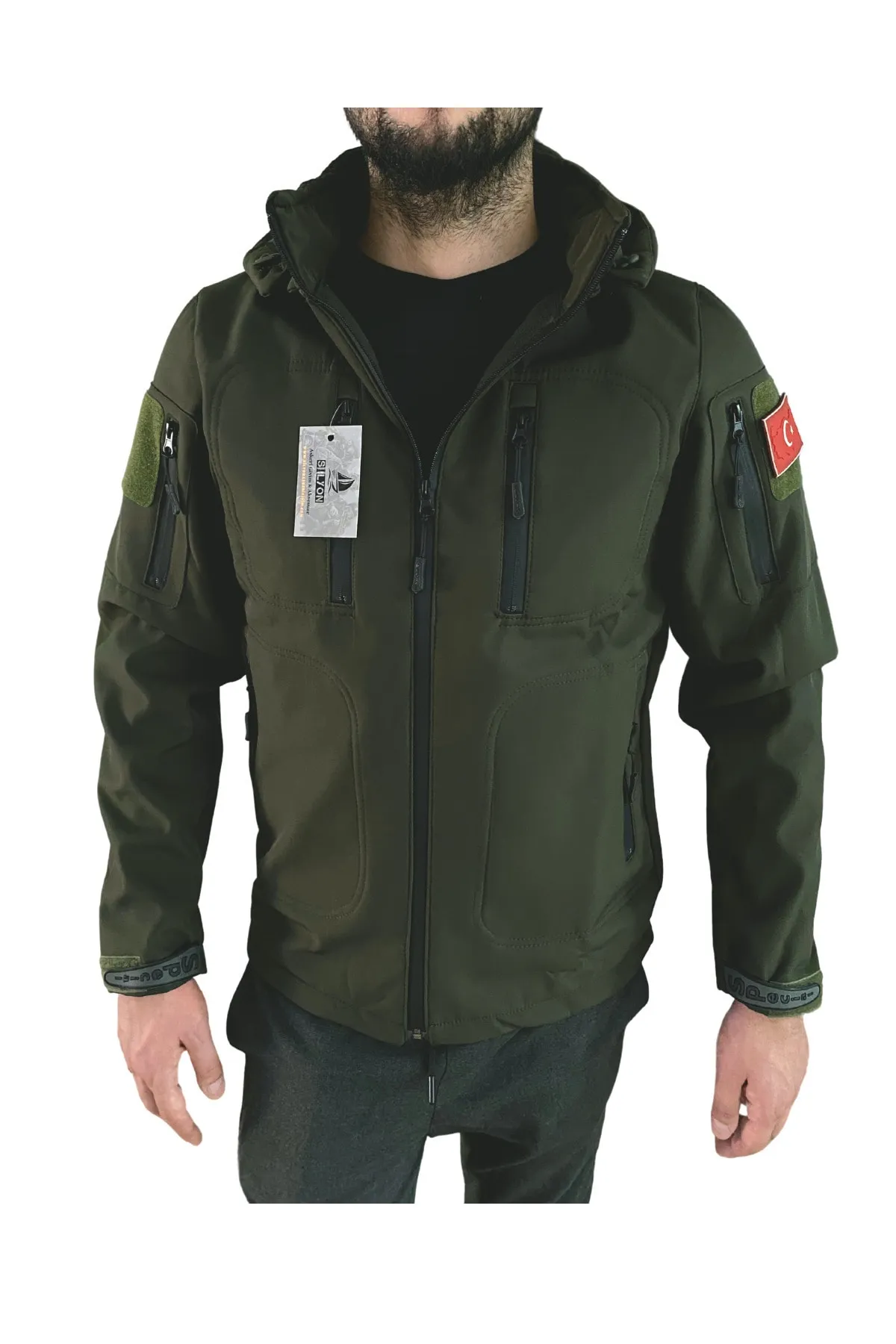 Taktik Softshell Mont Su Geçirmez Haki Renk