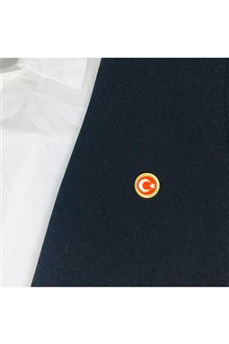 Yuvarlak TÜRK Bayrağı Yaka Rozeti