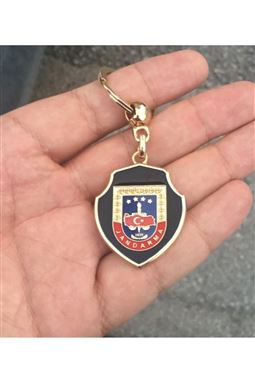 Jandarma Logolu Çift Taraflı Metal Anahtarlık