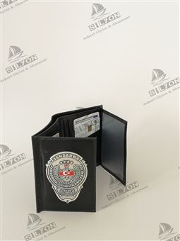 Jandarma Metal Rozetli Klasik Deri Cüzdan