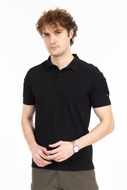 AKINCILAR POLO YAKA KISA KOLLU TAKTİK T-SHIRT-SİYAH