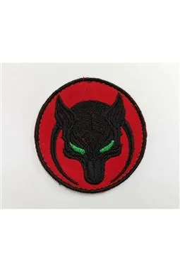 börü kırmızı üzeri siyah peç patch önden görünüm