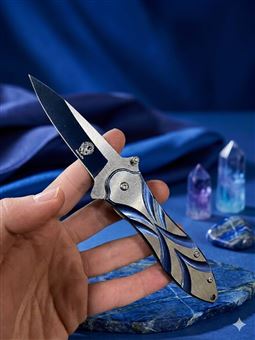 ShadowEdge Mavi ve Gümüş Renk Askeri Kamp Model Çakı / Bıçak