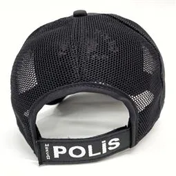 Siyah polis kepi arka fileli beden ayarı