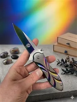ShadowEdge Gökkuşağı ve Gümüş Renk Askeri Kamp Model Çakı / Bıçak