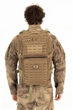 çöl sarısı bej tactical cordura sırt çantası 55 litre ana bölme iç görünümü