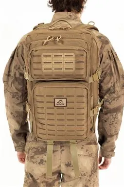çöl sarısı bej tactical cordura sırt çantası 55 litre Cordura yırtılmaz kumaş detayı