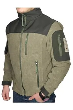 Haki Askeri Taktik Polar Mont Softshell Omuz Detaylı Fermuarlı