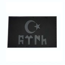 Göktürk TÜRK Yazılı 3D Silikon Peç Siyah Patch