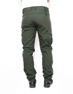 haki softshell su geçirmez kargo taktik pantolon paça detayı