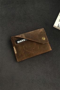 Hakiki Deri Crazy Kum Cüzdan