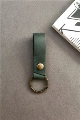 Hakiki Deri Yeşil Anahtarlık