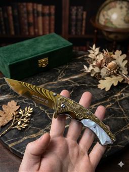 Sultan Gold Model Altın İşlemeli Çakı/Bıçak