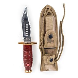 Jandarma Kamuflaj Komando Bıçağı / Kasatura Kırmızı Renk