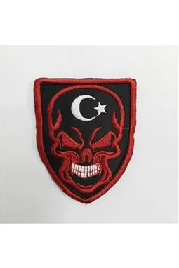 kuru kafa siyah-kırmızı peç patch önden görünüm