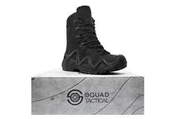 squad m-1440 fermuarsız siyah askeri bot yandan görünüm