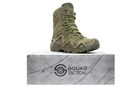 squad m-1441 fermuarlı haki askeri bot yandan görünüm
