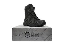 squad m-1441 fermuarlı siyah askeri bot yandan görünüm