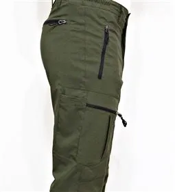 haki yazlık likralı trekking pantolon kamuflaj deseni detayı