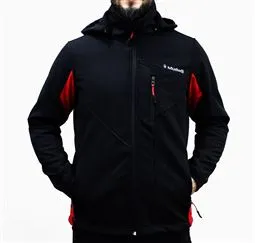 mudwill outdoor softshell erkek mont siyah iç polar astar detayı