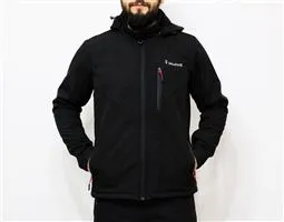 mudwill outdoor softshell erkek mont siyah arka görünüm