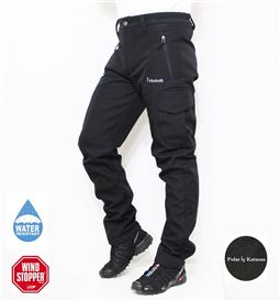 Softshell Su Geçirmez Kargo Cepli Taktik Pantolon Siyah