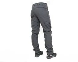 gri softshell su geçirmez kargo taktik pantolon arka cep detayı
