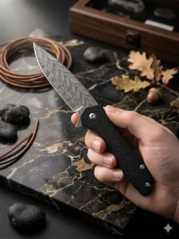 Obsidyen Edge Model Siyah Gümüş Çelik Çakı/Bıçak