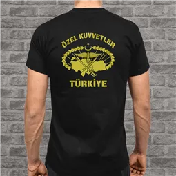 Özel Kuvvetler Bordo Bereliler tişört yaka detayı