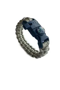 bej paracord bileklik 5 fonksiyonlu önden görünüm