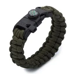 Paracord Bileklik 5 Fonksiyonlu Haki Renk