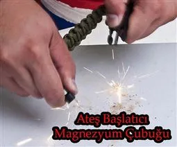haki paracord bileklik 5 fonksiyonlu kutu görünümü