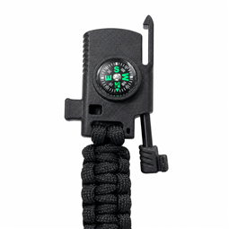 Siyah Paracord Bileklik Yakın Detaylı Önden Görünüm