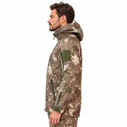 silyon piyade kamuflaj softshell mont yandan