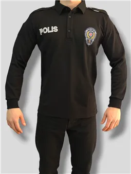 Siyah polis sweat arka görünüm
