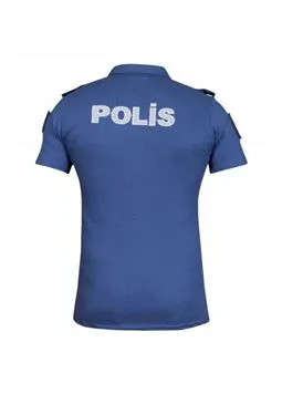Mavi polis tişörtü Dry-Touch kumaş detayı