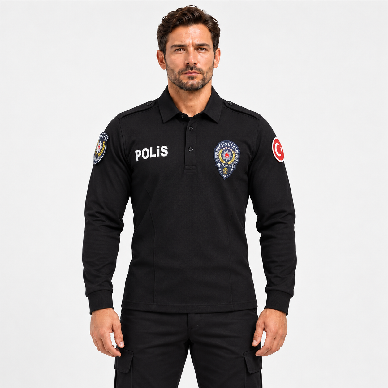 Polis Uzun Kollu Sweat Siyah Renk