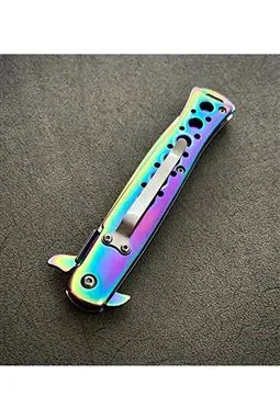 Rainbow gri çakı sap detayı