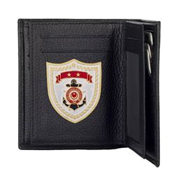 Sahil Güvenlik Komutanlığı Metal Rozetli Klasik Deri Cüzdan