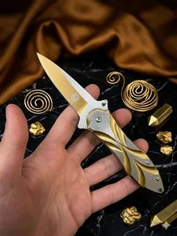 ShadowEdge Sarı ve Gümüş Renk Askeri Kamp Model Çakı / Bıçak