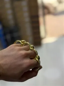 gold renk elmas başlı süs muşta yan görünüm