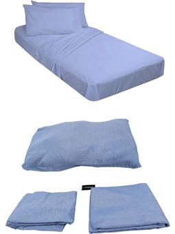 Askeri Nevresim Takımı Çarşaf ve Yastık Kılıfı Mavi