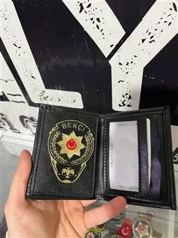 Bekçi Rozetli Cüzdan Sarı Siyah