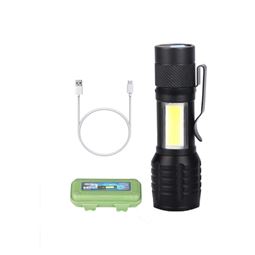 Çift Aydınlatmalı USB Şarjlı Led El Feneri