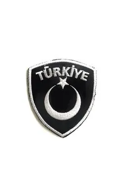 siyah-beyaz türkiye yazılı peç patch arka cırt detayı
