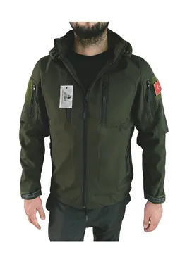 Taktik Softshell Mont Su Geçirmez Haki Renk
