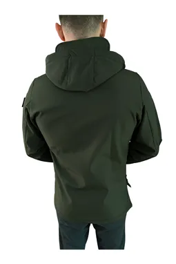 Tactical Softshell Mont Su Geçirmez haki renk arkadan görünüm