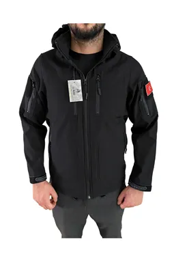 Taktik Softshell Mont Su Geçirmez Siyah Renk