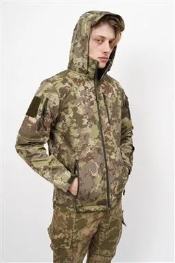 Yeni Piyade TSK Softshell Su Geçirmez Mont kapüşonlu görünüm