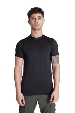 Microfiber Kısa Kol Termal Tişört Siyah Renk